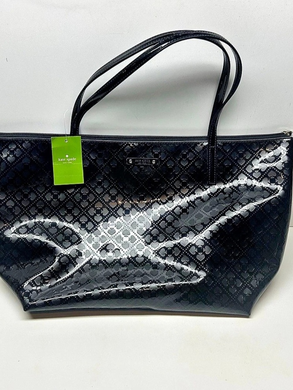 Kate Spade Sophie Emerald Avenue Tote Black Embossed Spade NWT WKRU2670